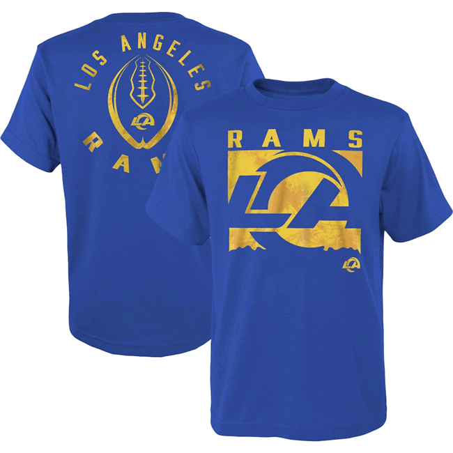Men's Blue Los Angeles Rams Preschool Liquid Camo Logo T-Shirt